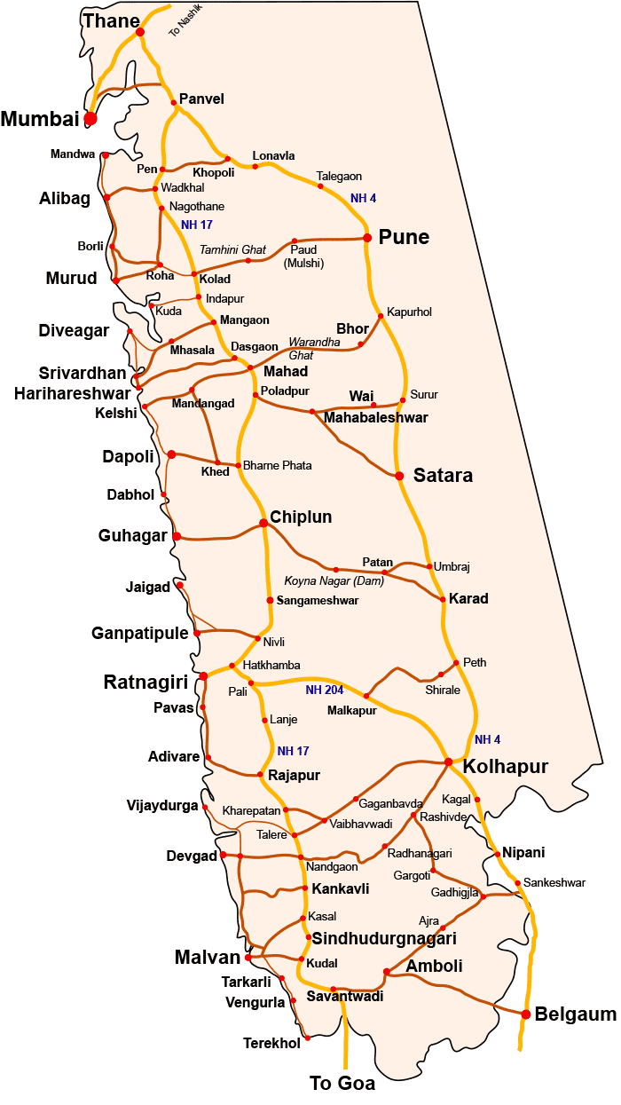 Konkan Tourist Map